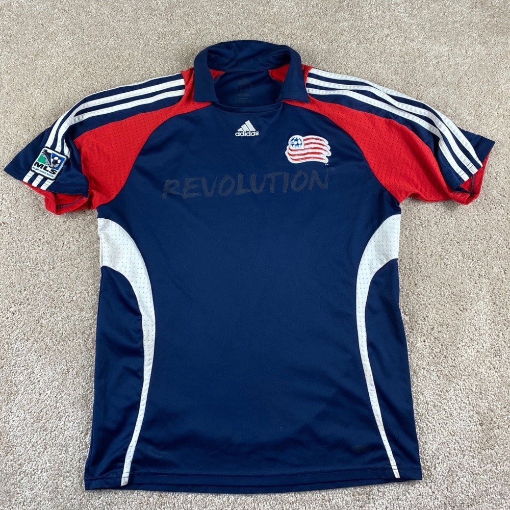 Adidas New England Revolution MLS Soccer Jersey Mens Navy Blue Red 229667 ATV002